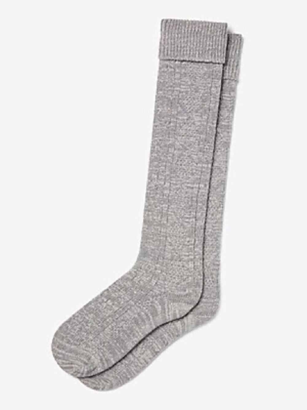 DIAMOND CABLE KNIT TURNCUFF SOCKS